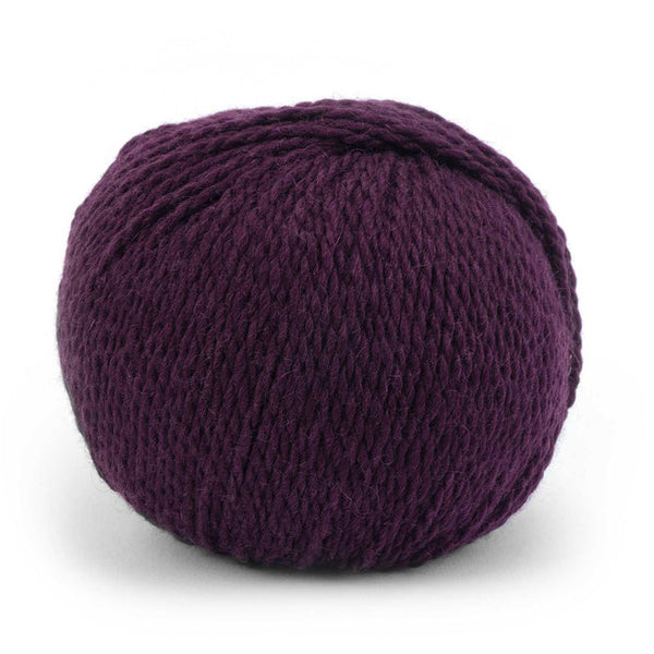 Pascuali Tibetan worsted weight yarn of ultrafine merino and yak in the color Aubergine 103