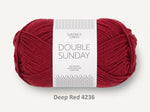 Sandnes Garn 100% merino wool yarn dk weight in the color 4236 Deep Red