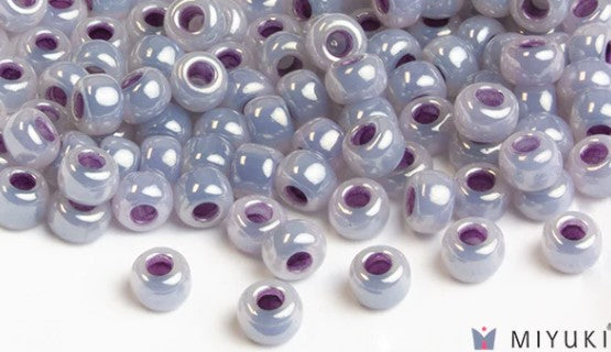 Miyuki 6/0 glass seed beads in the color 525 lavender ceylon