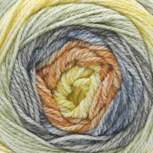 Cherub Aran Prints 150 gram yarn cake in the color gingko 714