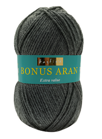 Sirdar Hayfield Bonus Aran Worsted weight acrylic yarn color dark grey mix (heathered gray) 790