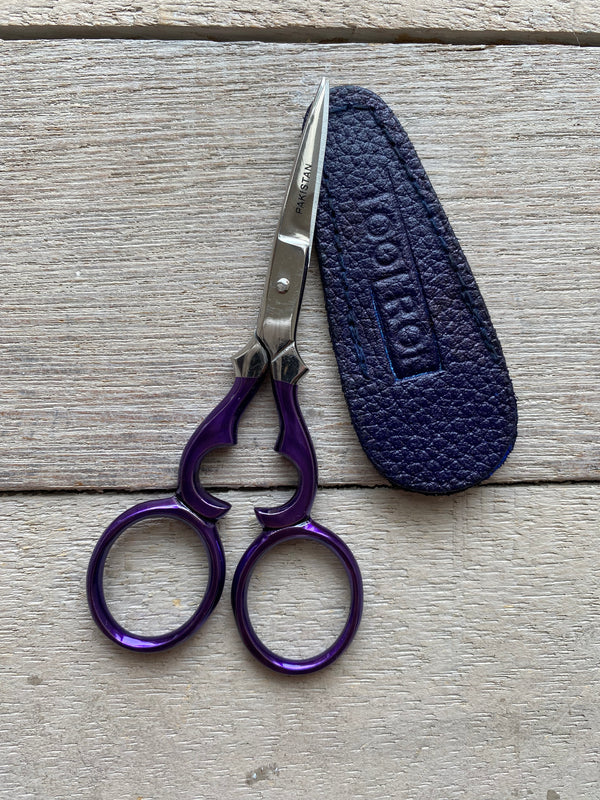 Victorian Embroidery Scissors with leather sheath