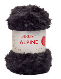 Sirdar Alpine Faux Fur yarn color Panther 401 (black)