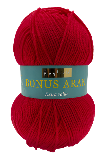 Sirdar Hayfield Bonus Aran Worsted weight acrylic yarn color Signal Red 977