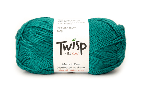 HiKoo Twisp sport weight yarn in the color Lagoon 6010