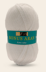 Sirdar Hayfield Bonus Aran Worsted weight acrylic yarn color White 961