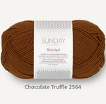 Sandnes Garn Sunday fingering weight 100% merino yarn in the color chocolate truffle 2564