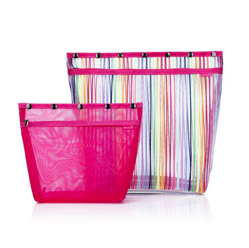 dellaQ standing oh snap bag large and extra large in the color rainbow pink