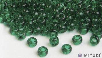 Miyuki 6/0 glass seed beads in the color 147 Transparent Light Emerald