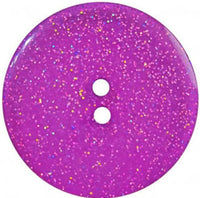 Round Polyester Button With Glitter 18mm Purple